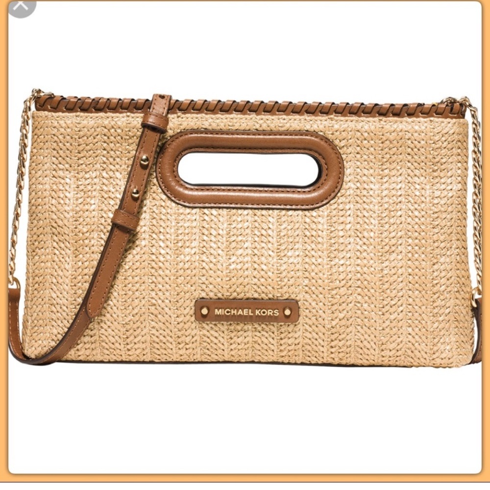 Michael Kors Straw Clutch Bag